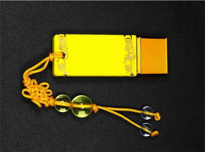 帝王黃陶瓷U盤禮品  高檔黃瓷套裝優盤生產廠家  黃陶瓷U盤制作工廠